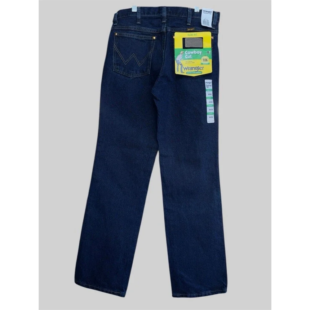 Wrangler Cowboy Cut 936 Slim Fit Men’s Size 30x30 Dark Blue Jeans